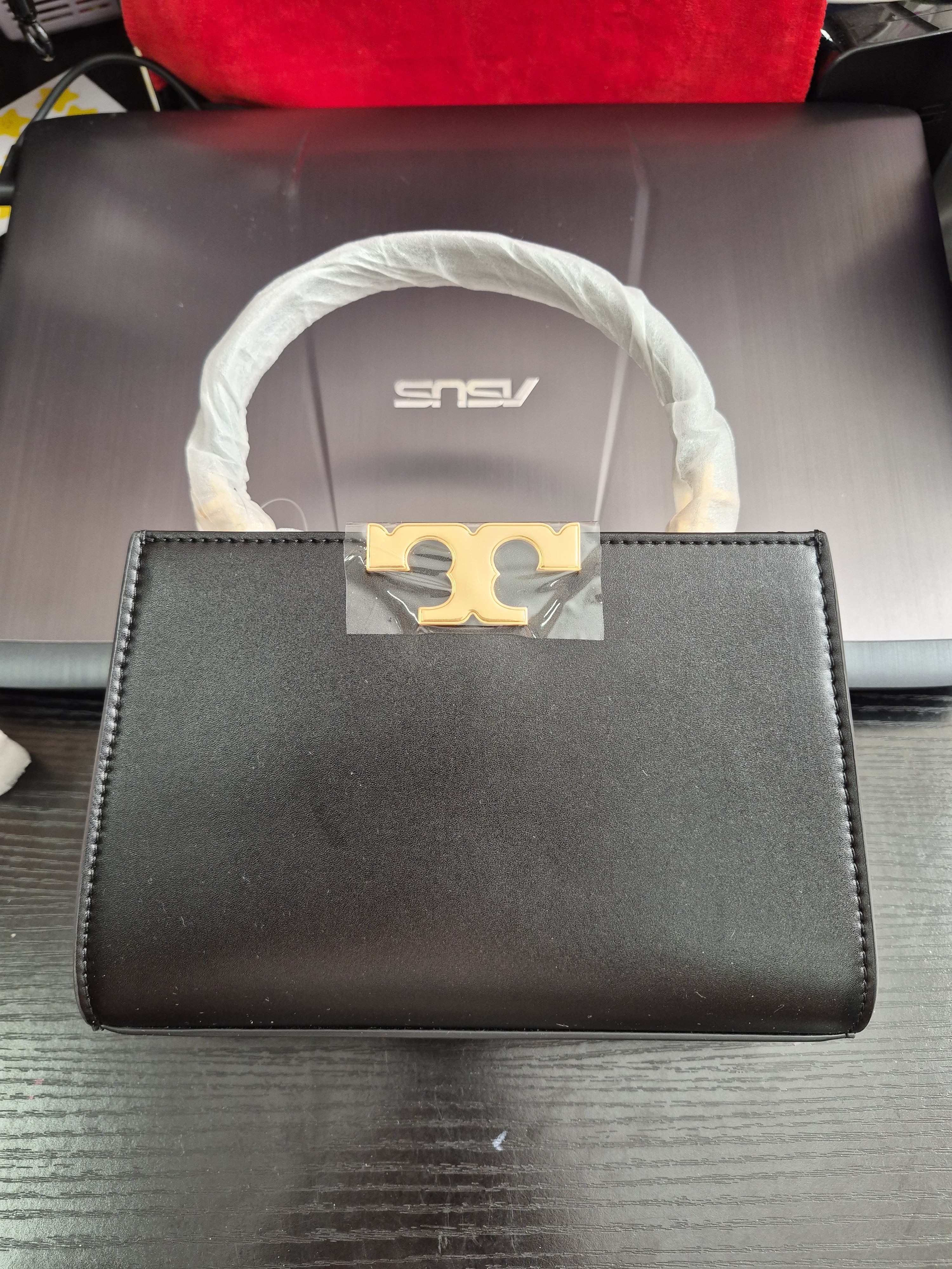 Tory Burch Eleanor Mini Satchel Black Leather 2-Way